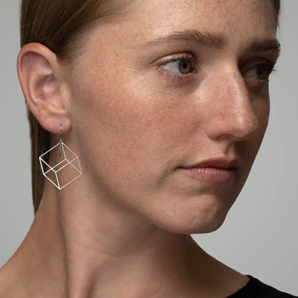Angular Moment Cube Earrings