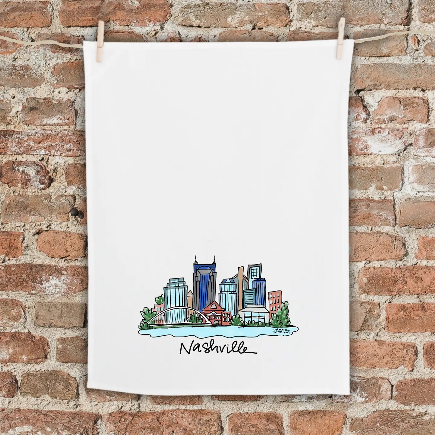 Anna Whitham Nashville Tea Towel