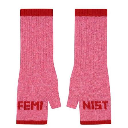 Black and Beech Feminist Open Fingered Gloves