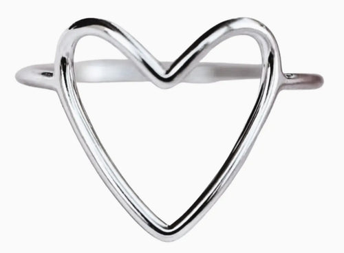 Candid Art Open Heart Ring