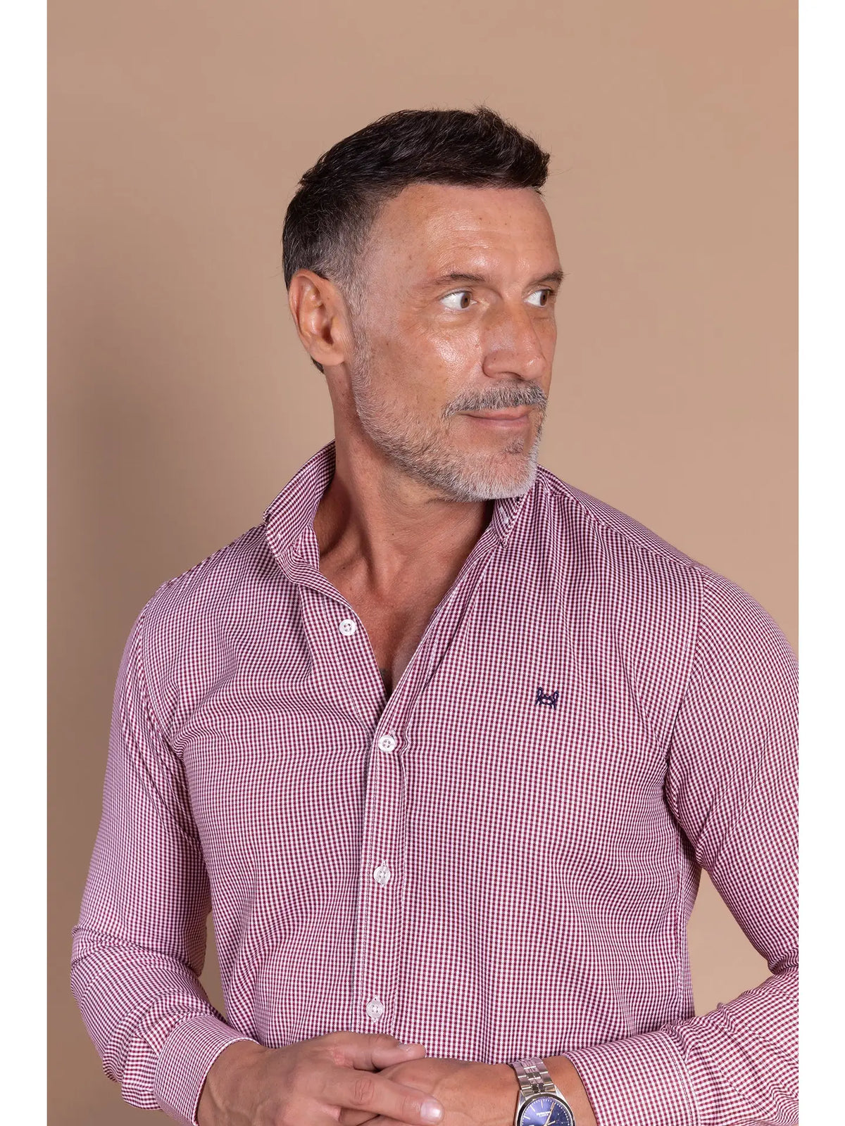 Custi Mikelo Burgundy Vichy Shirt