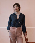 Emile et Ida Calypso Embroidered Flower Blouse