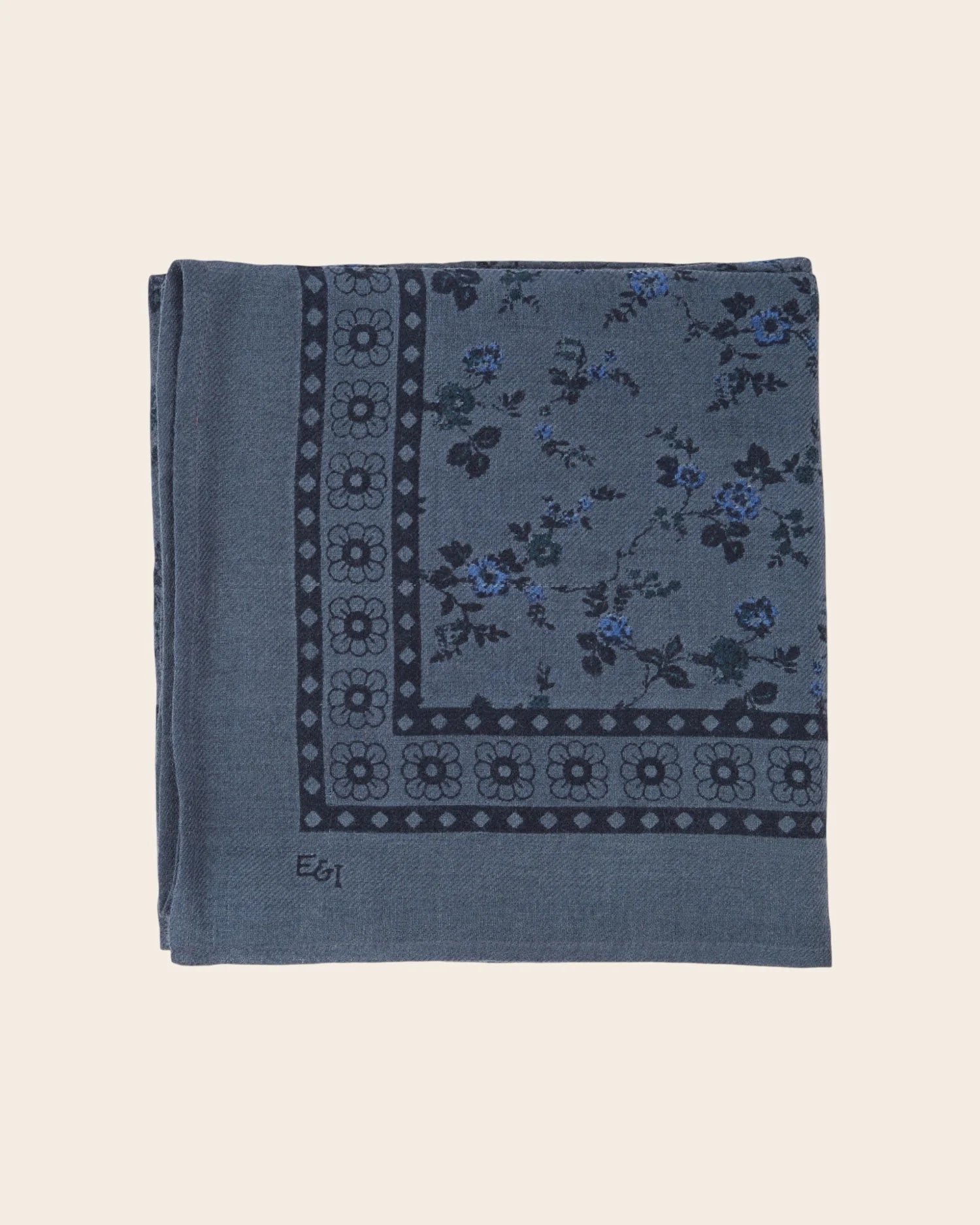 Emile et Ida Rosalie Floral Blue Scarf