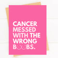 Five Dot Post Cancer Wrong Boobs Pink Card