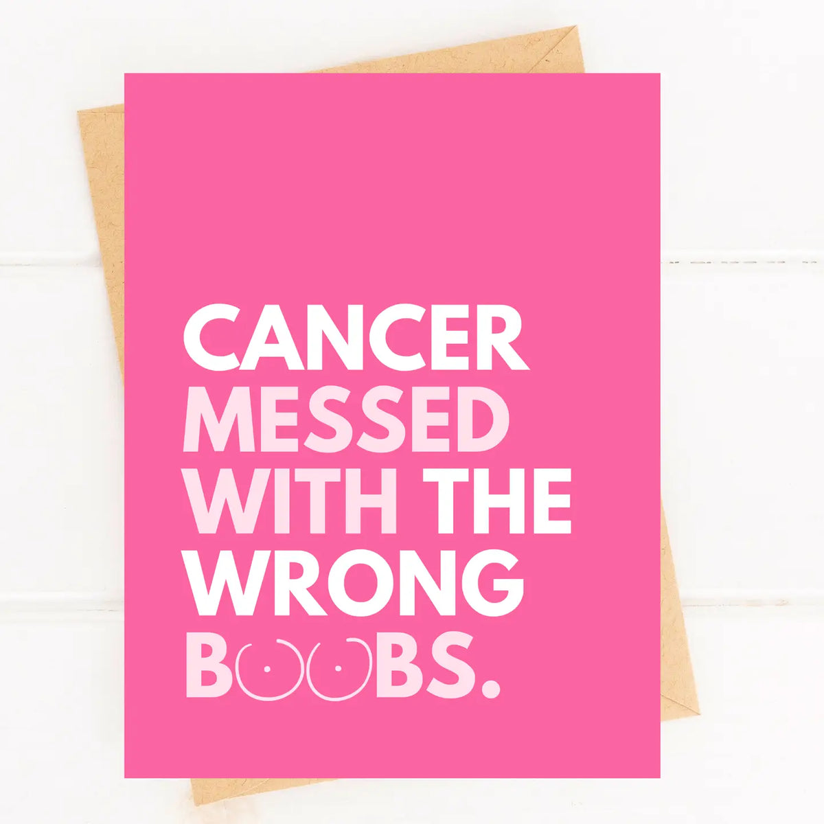Five Dot Post Cancer Wrong Boobs Pink Card
