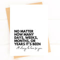 Five Dot Post Loss Anniversary Card