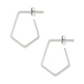 Freshie & Zero Geometric Minimal Hoop Earrings, Sterling Silver
