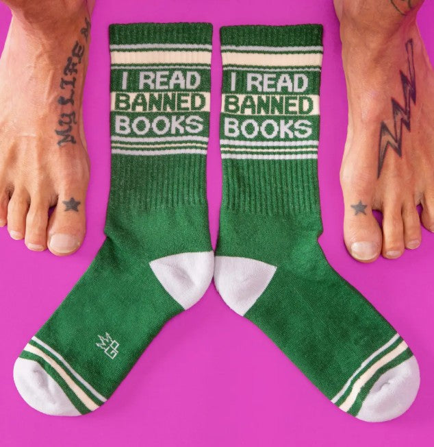 Gumball Poodle I Read Banned Books Socks