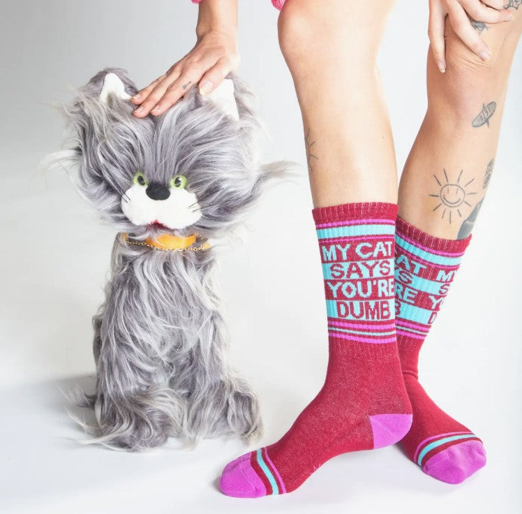 Gumball Poodle My Cat Says You're Dumb Socks