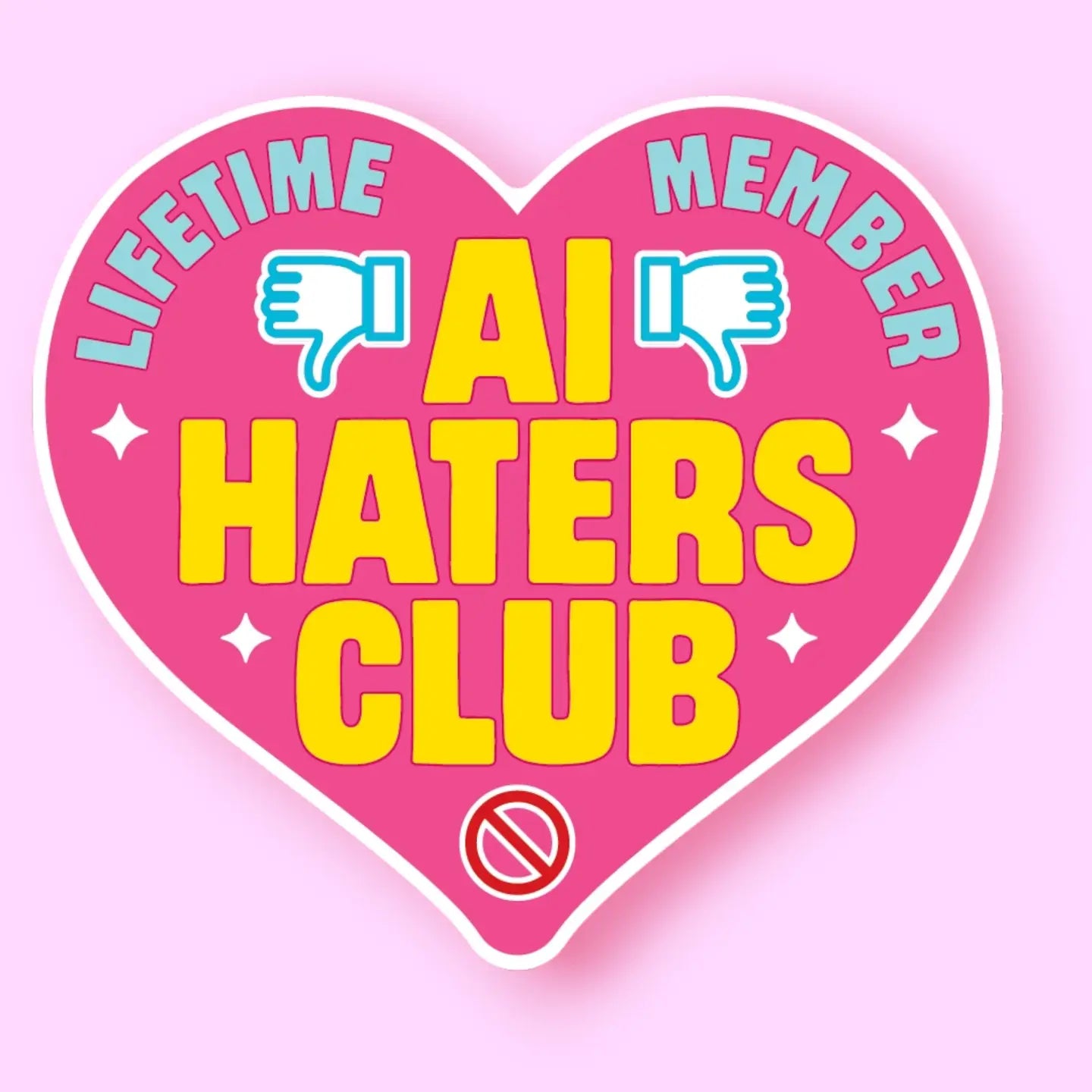 Hissin Kitten AI Haters Club Sticker