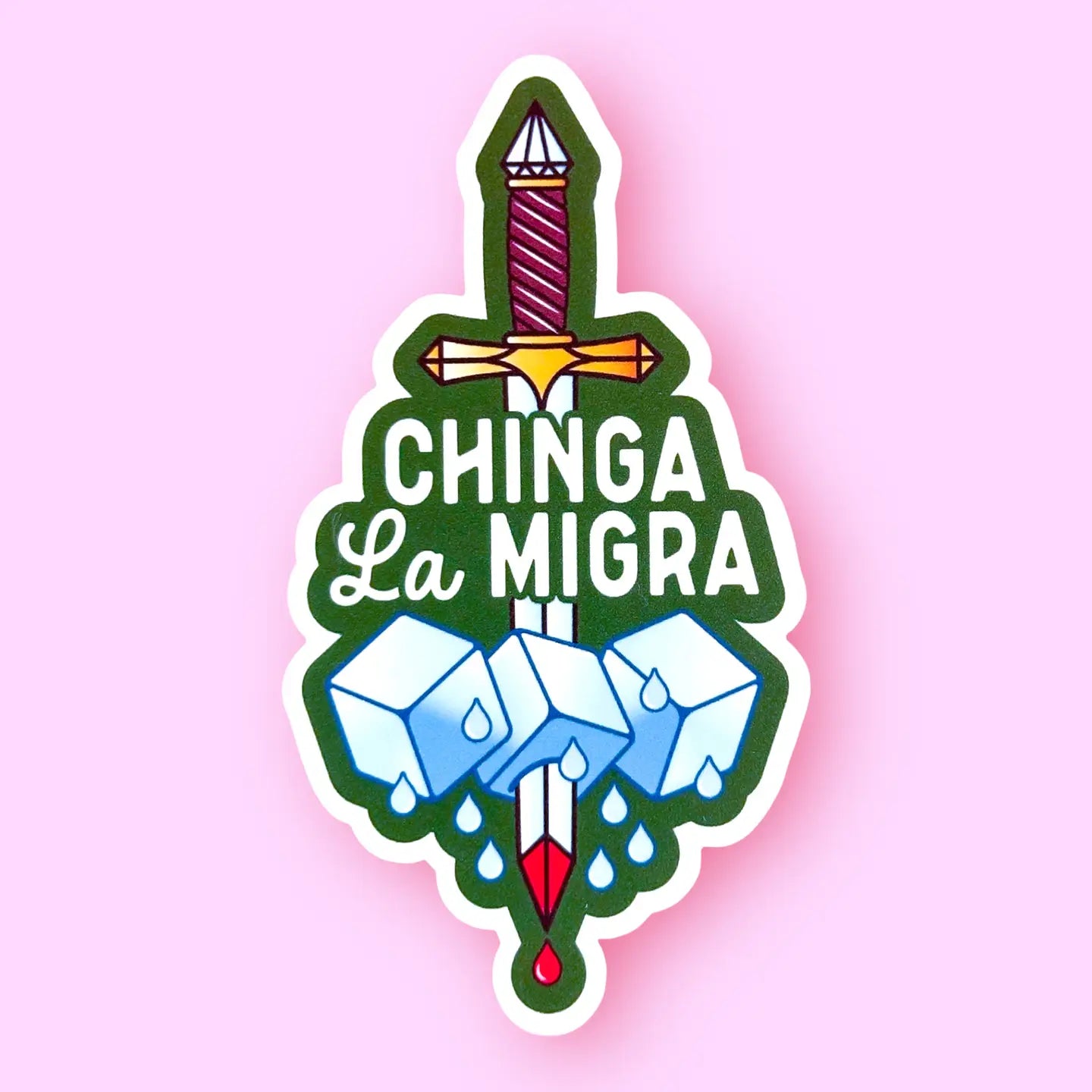Hissin Kitten Chinga La Migra Sticker