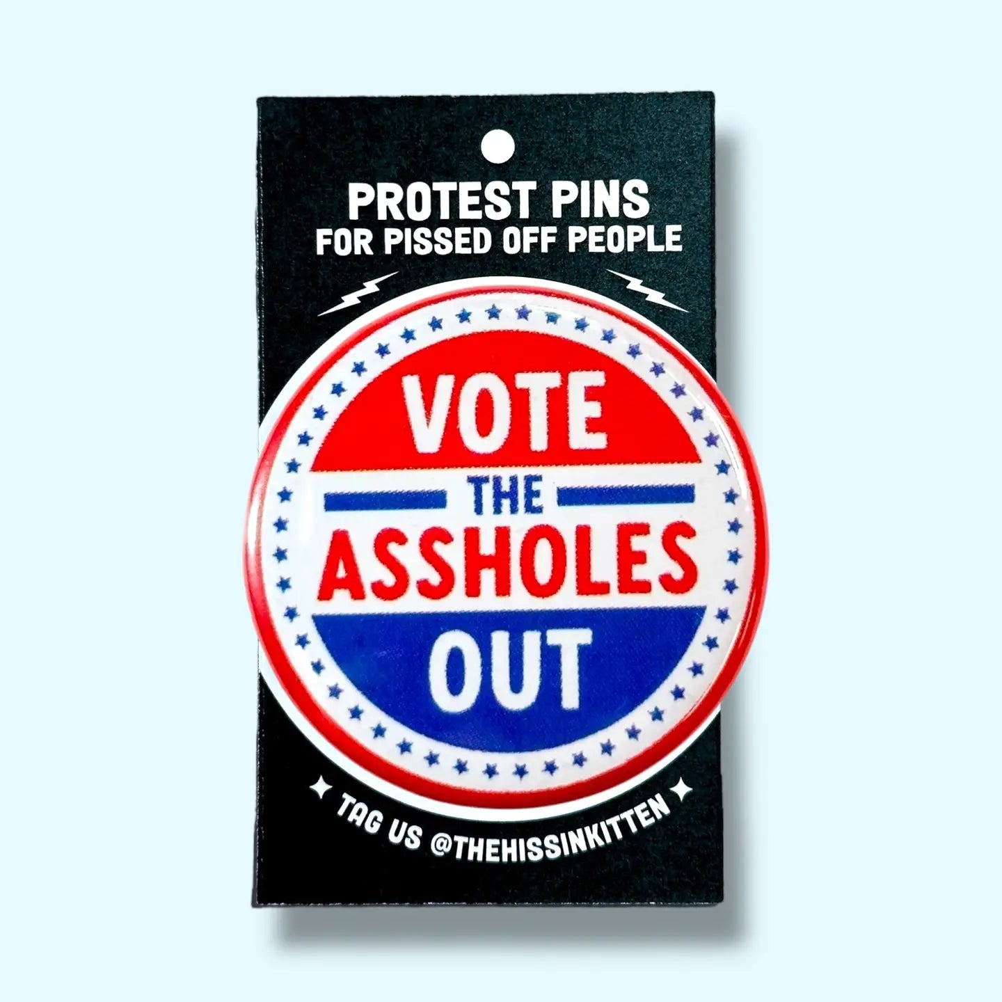 Hissin Kitten Vote the Assholes Out Pin