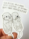 Honeyberry Sea Otters Holding Hands Sticker