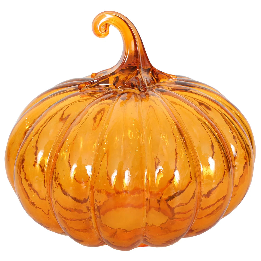 India House Glass Pumpkin Orange