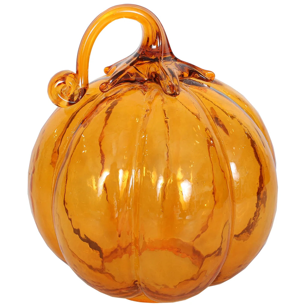 India House Glass Pumpkin Orange