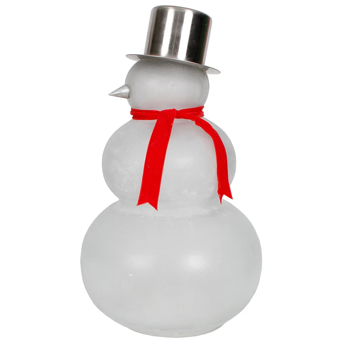 India House Snowman White Frosted Glass