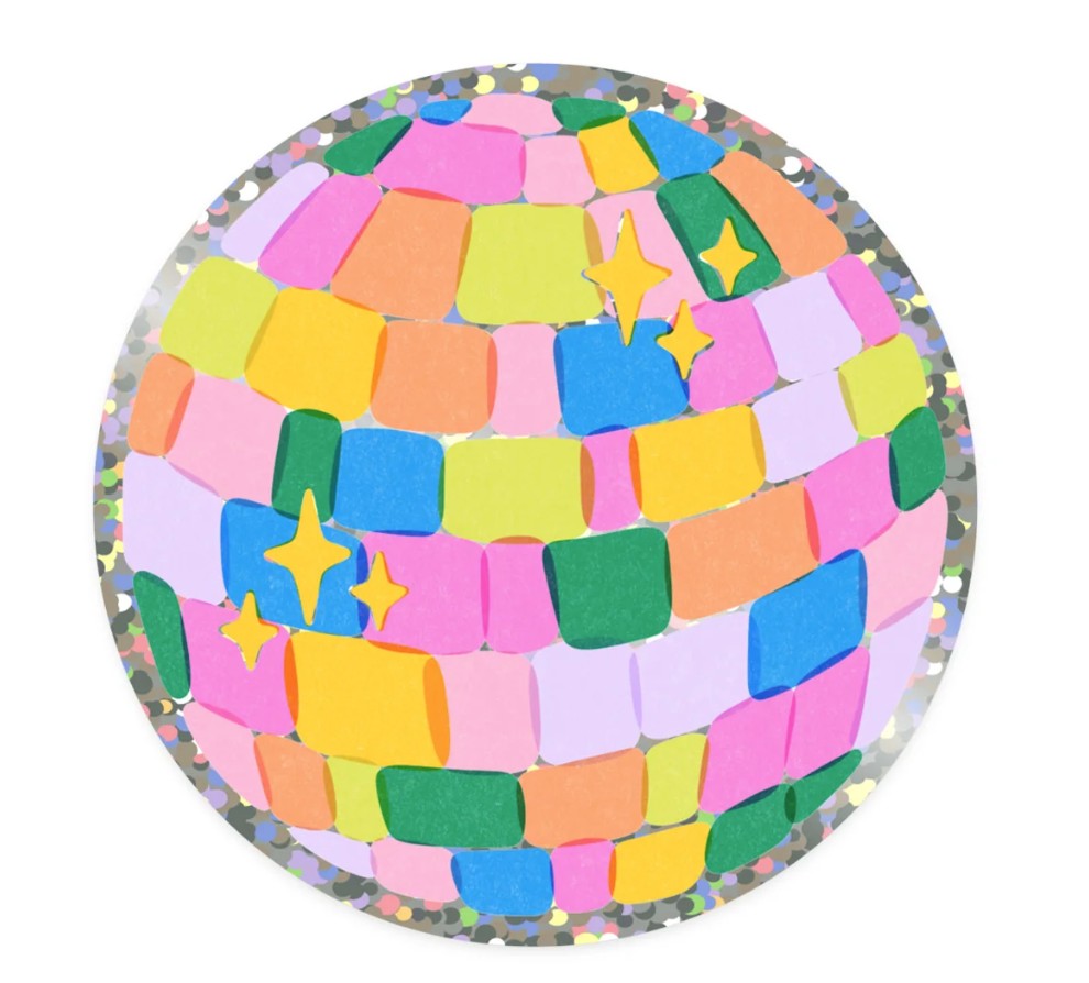 Kands.co Glitter Disco Ball Sticker