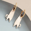 Materia Rica Hanging Cat Cream Earrings