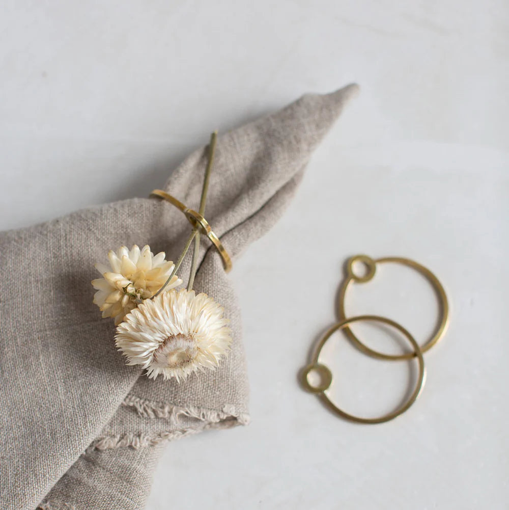Mulxiply Brass Napkin Rings, set of 2