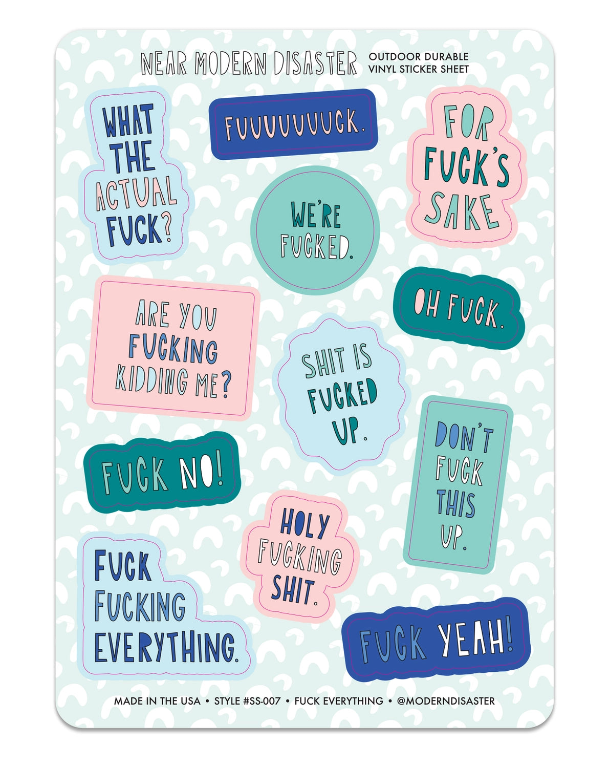 Near Modern Disaster Fuck Sticker Sheet