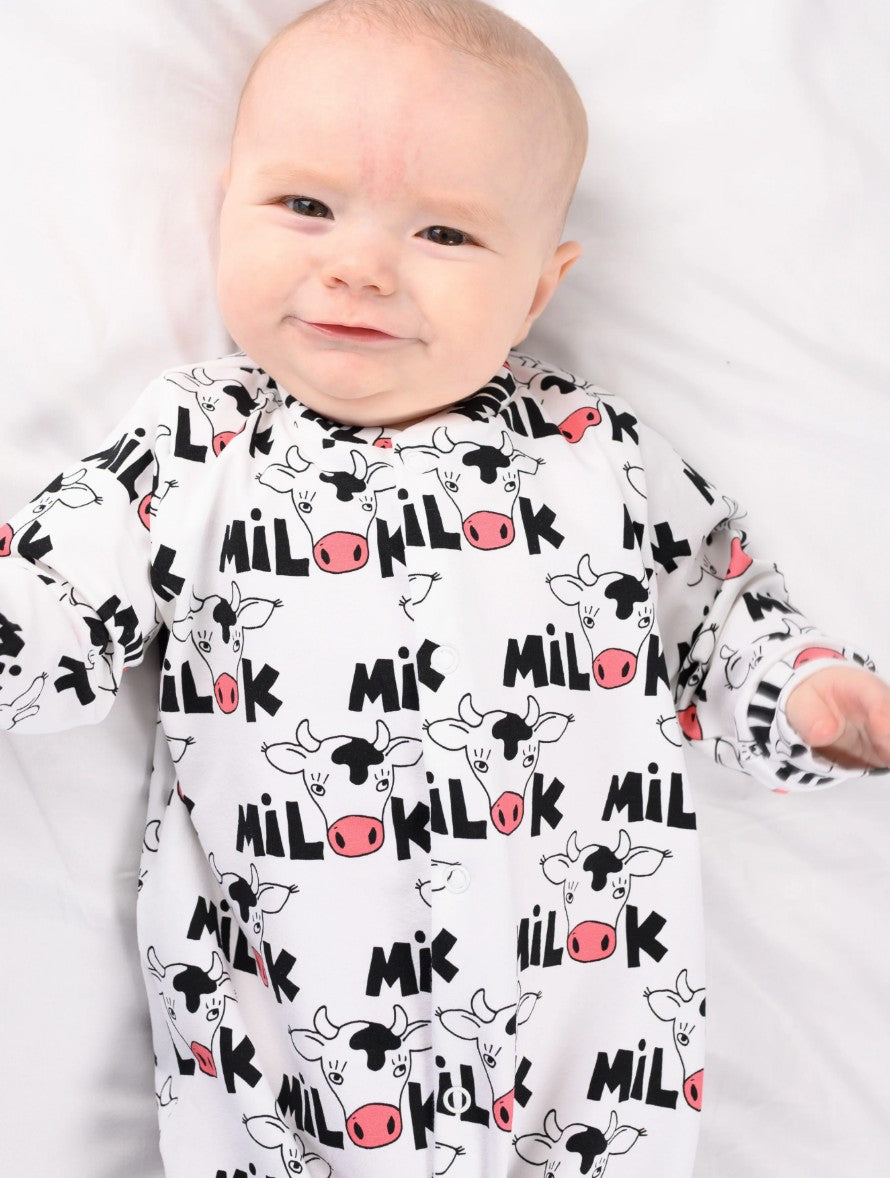 Fred & Noah Sleepsuit - Cows Milk