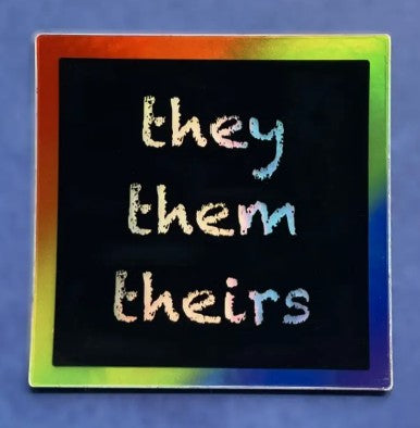 Pushing Whimsy They Them Theirs Sticker
