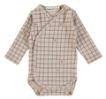 babyclic Checks Nude Long Sleeve Bodysuit