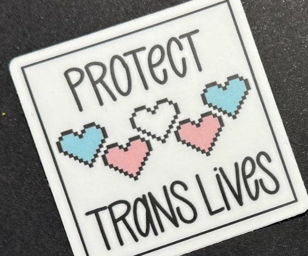 Pushing Whimsy Protect Trans Lives Sticker