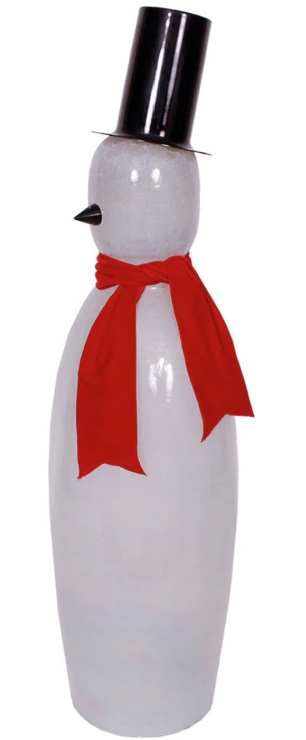India House Snowman Slim Crackle Glass Luster
