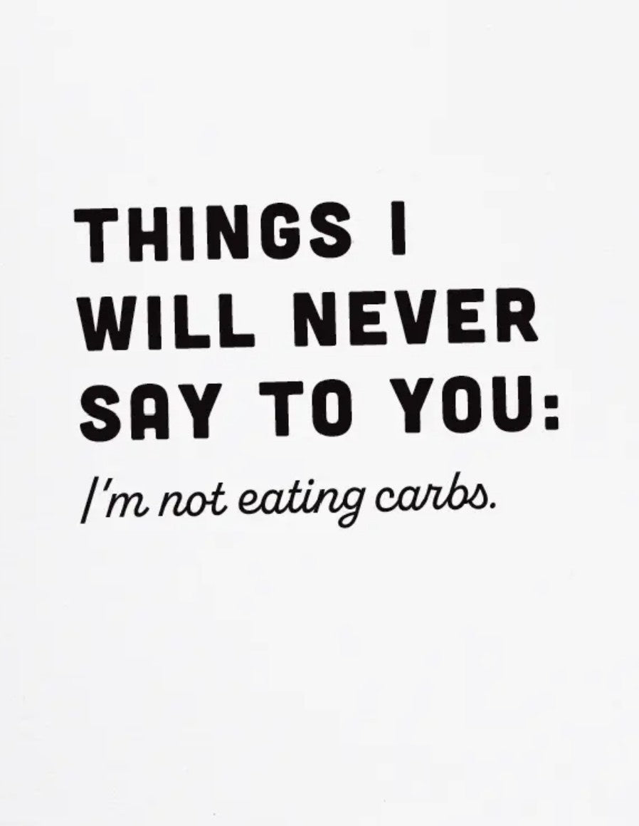 Jones Street Eating Carbs Card