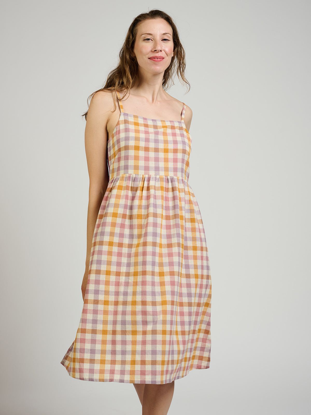 Mata Traders Ivy Midi Dress Blush Plaid