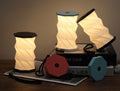 Gingko Mini Twist Hexagon Lamp, Coral Red