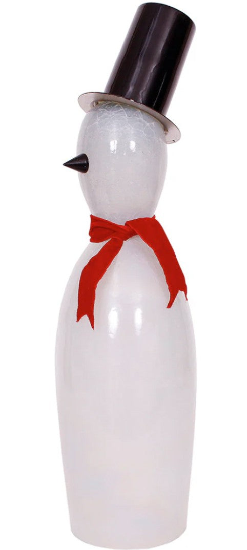 India House Snowman Slim Crackle Glass Luster