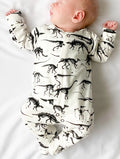 Fred & Noah Sleepsuit - Milk Dino