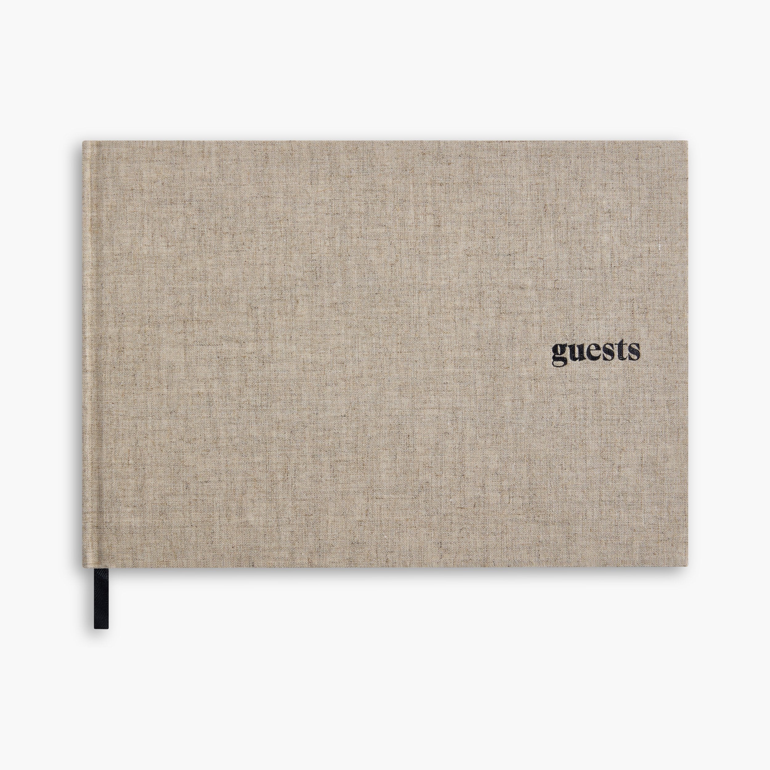 Souvenir Taupe Linen Guestbook