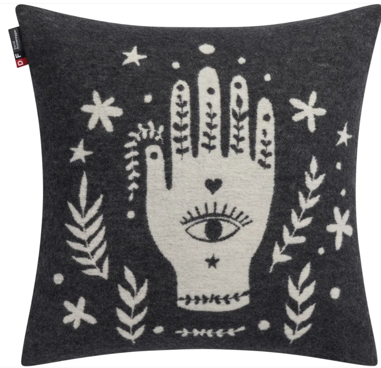 David Fussenegger Third Eye Hand Charcoal Cushion Cover