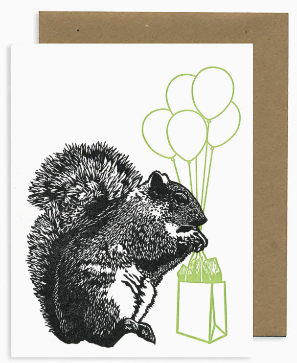 Lynnoleum Squirrel Birthday Card