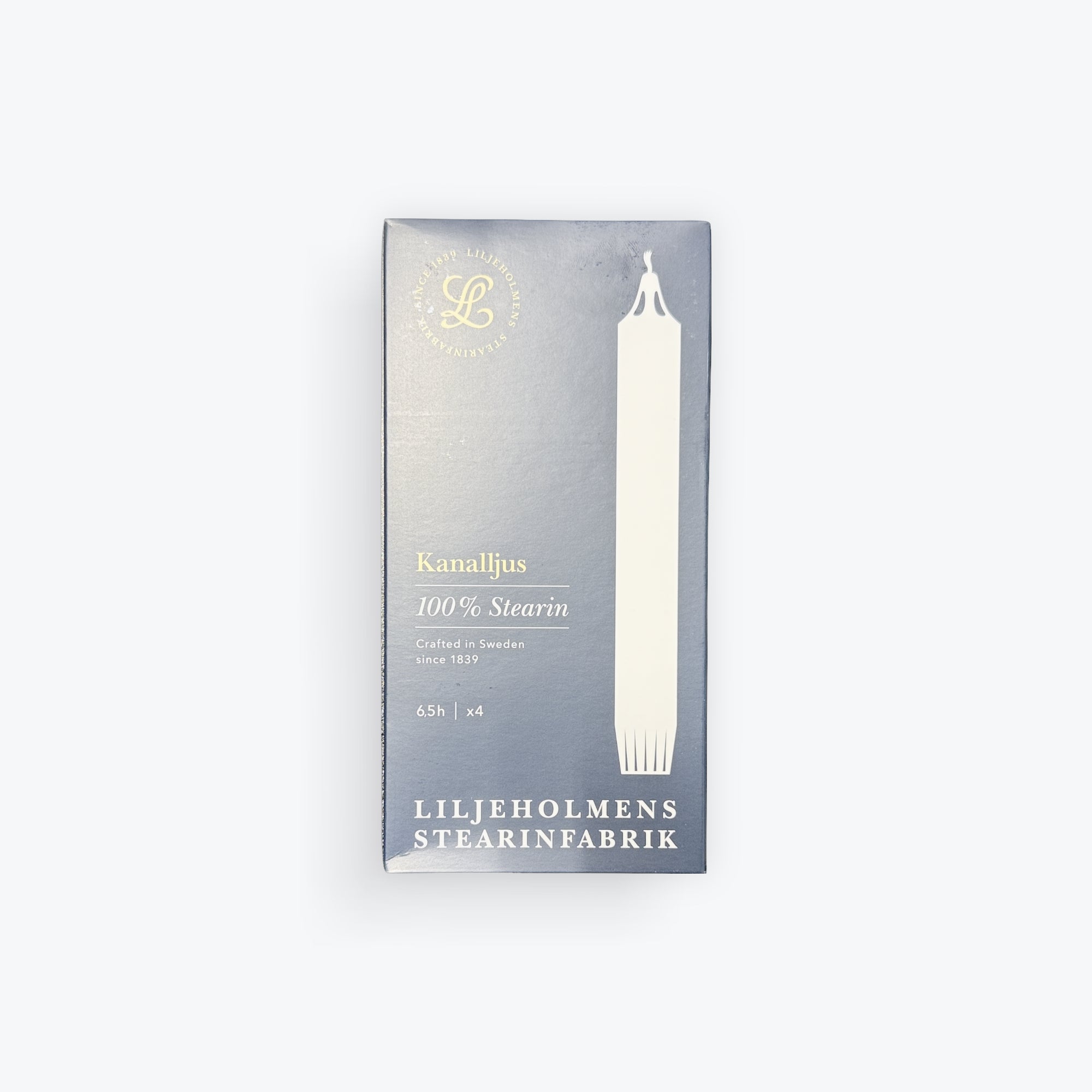Liljeholmens Stearinfabrik 7.5" White Taper, Pack of 4