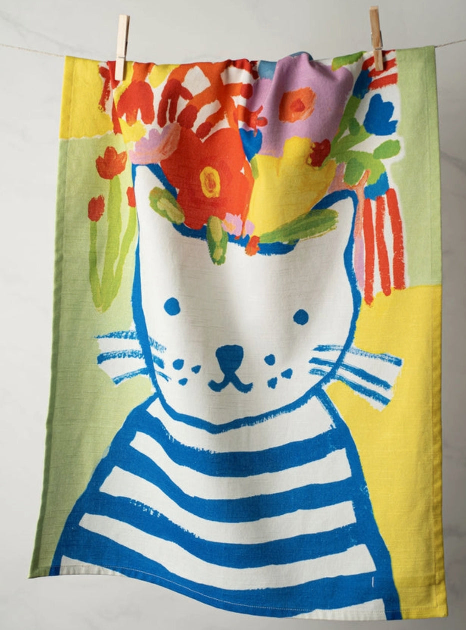 Bon Artis Blue Cat Tea Towel