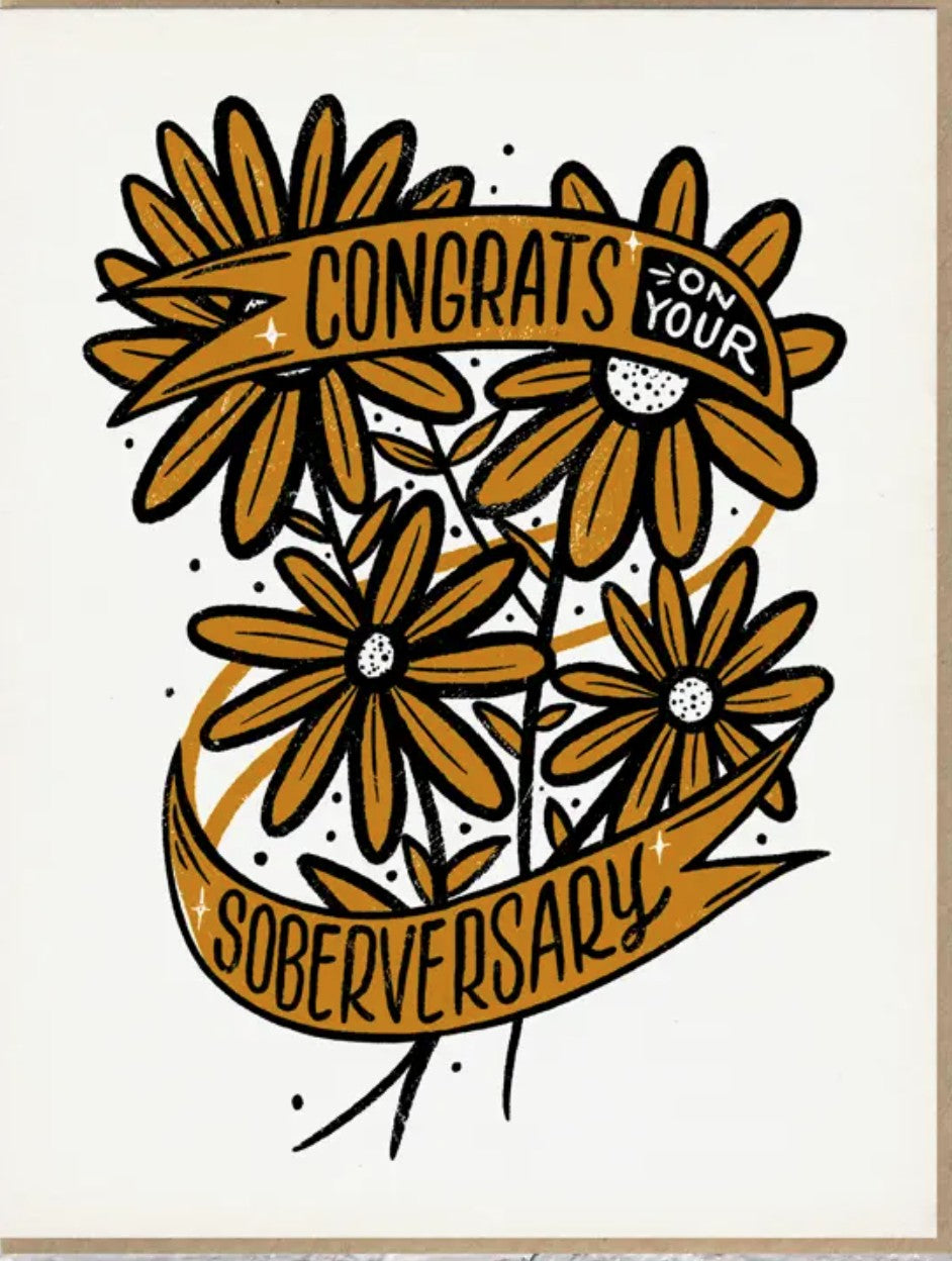 Bench Pressed Soberversary Card