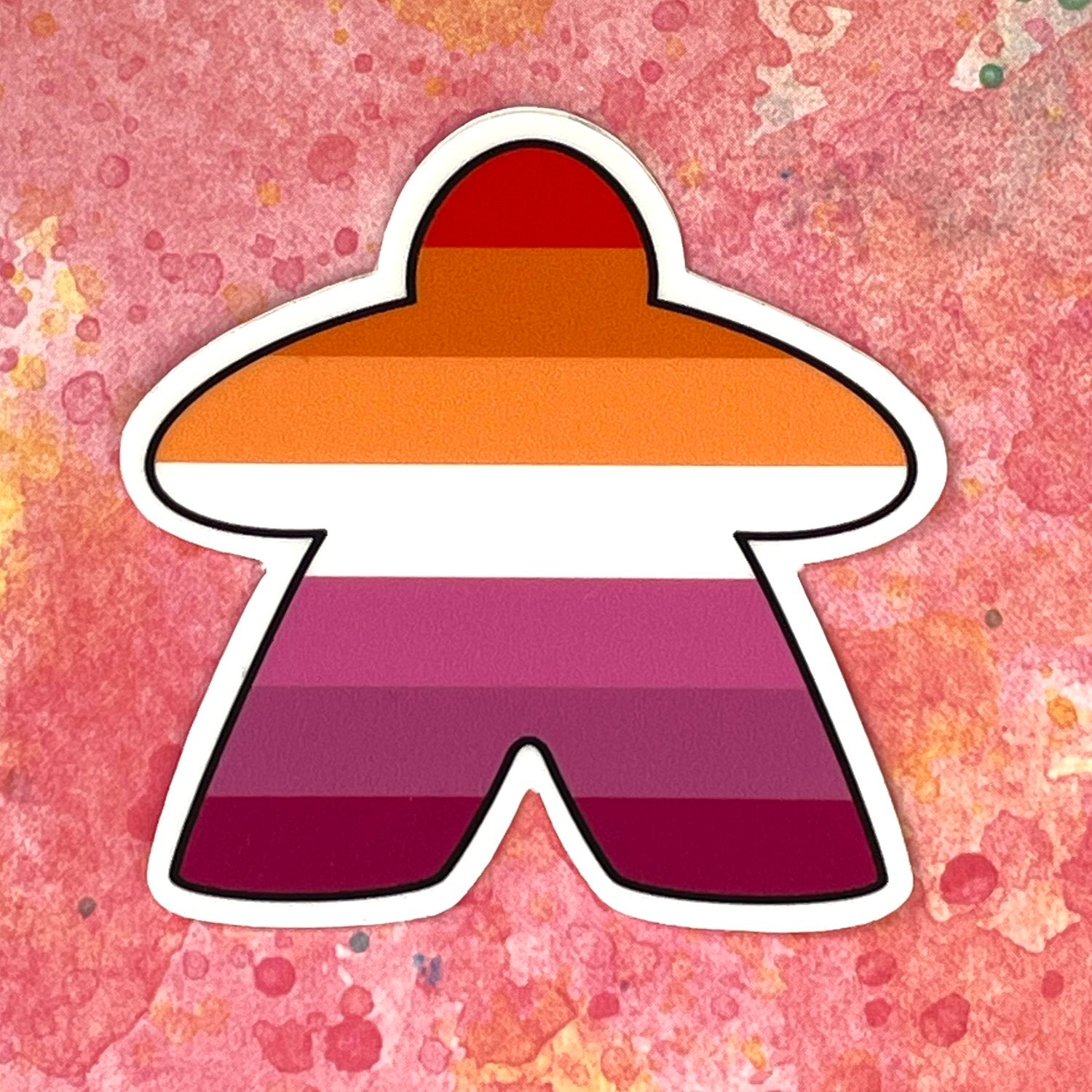 Pushing Whimsy Lesbian Meeple Sticker