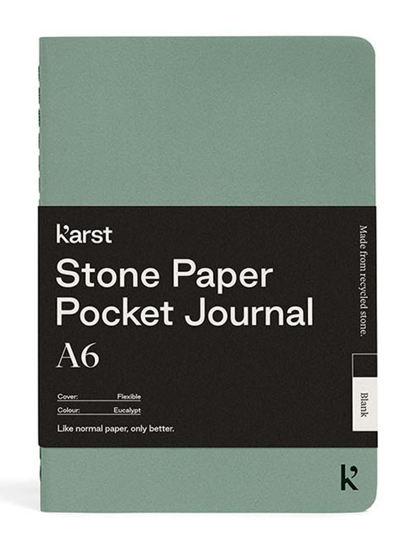 Karst Stone Paper Pocket Journal (A6), Eucalyptus