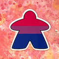 Pushing Whimsy Bisexual Meeple Sticker