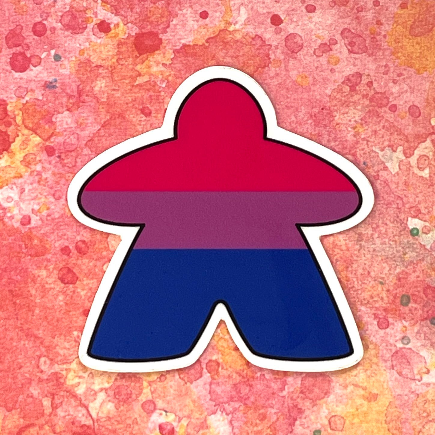 Pushing Whimsy Bisexual Meeple Sticker