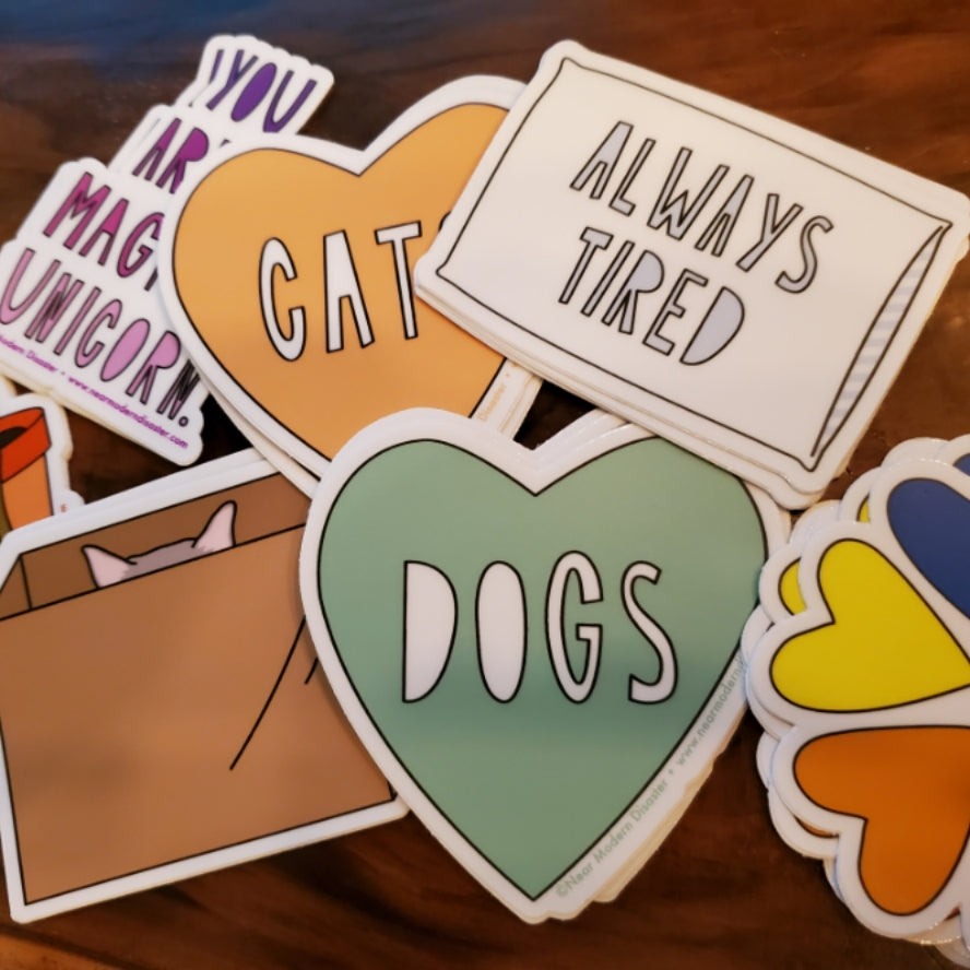 Near modern disaster stickers