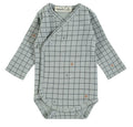 babyclic Checks Blue Long Sleeve Bodysuit