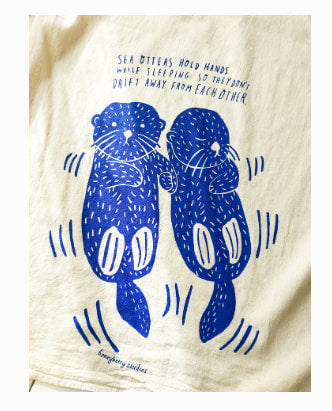 Honeyberry Sea Otters Tea Towel