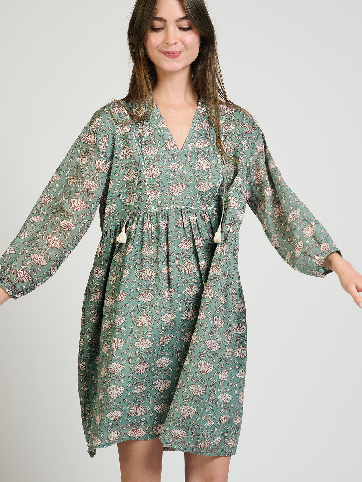 Mata Traders Sohla Mini Dress Aegean Teal Floral