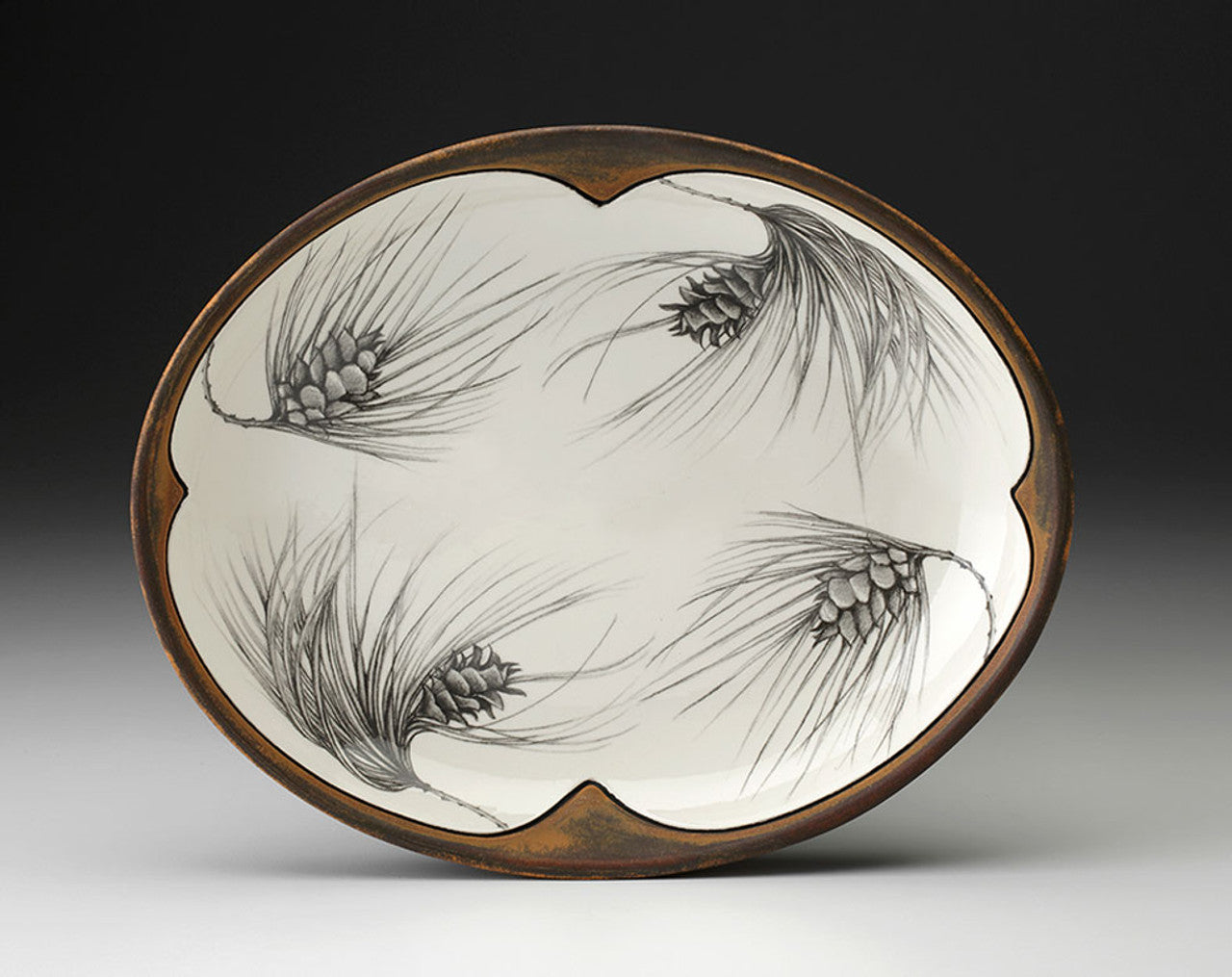 Laura Zindel Small Serving Dish: Pine Sprig