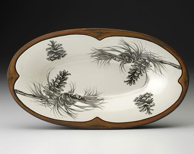 Laura Zindel Oblong Serving Dish: Pine Sprig